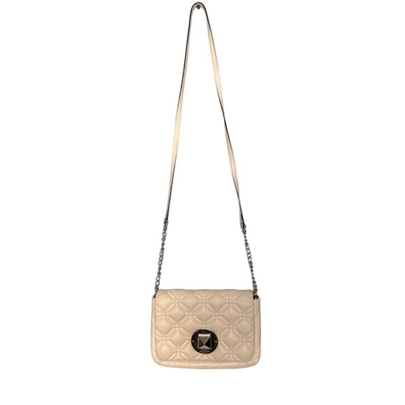 Kate Spade Cream Leather Quilted Turnlock Crossbody - Picture 1 of 11
